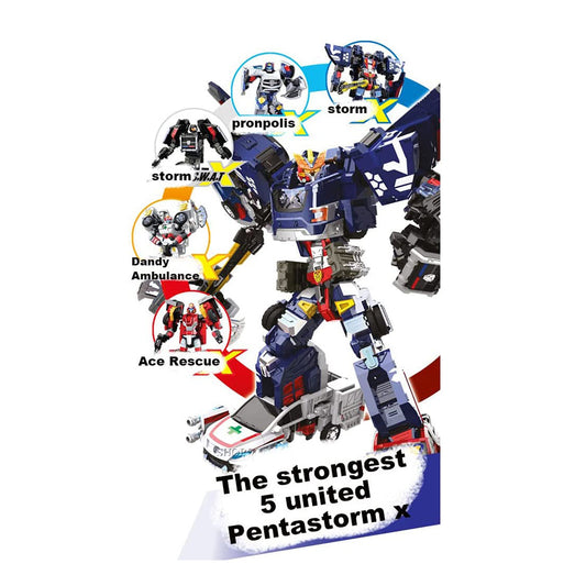 Hello Carbot Pentastorm Transformation Robot That Combines 5 Cars 26 in x 5.5 in x 16.5 in