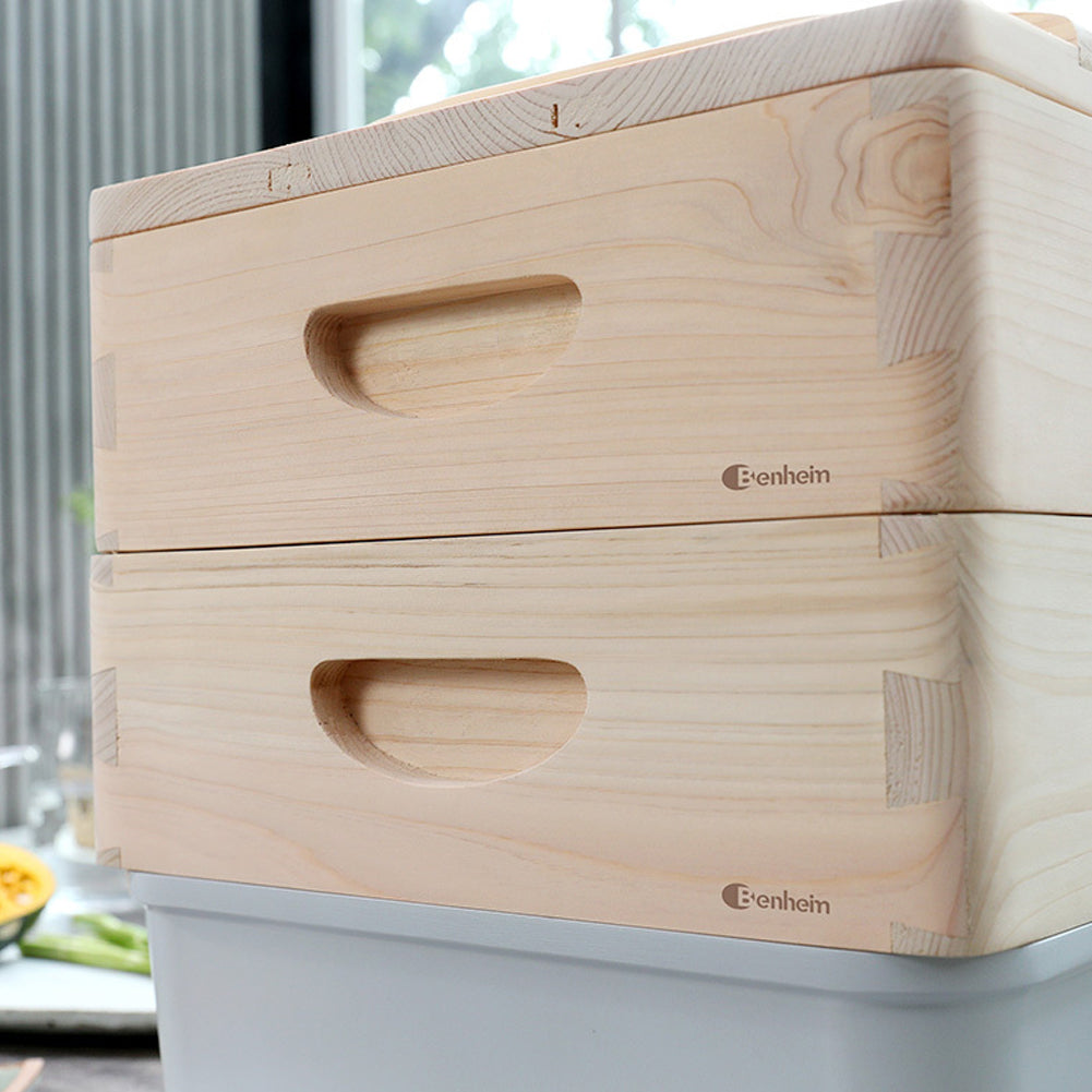 With Molly Healthy Cook wood framing Induction 2-stage cypress steamer full set 12(W)x13(D)x9.9(H)inch