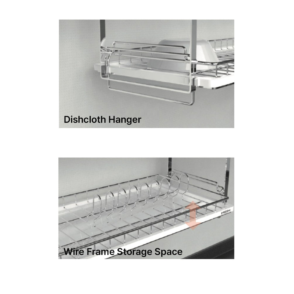 With Molly Hanssem New Dish Organizer STS304 Attachable Premium Dish Drying Rack Wire Shelf Liner Dish Holder 35.5(W)x10.6(D)x12(H)inch