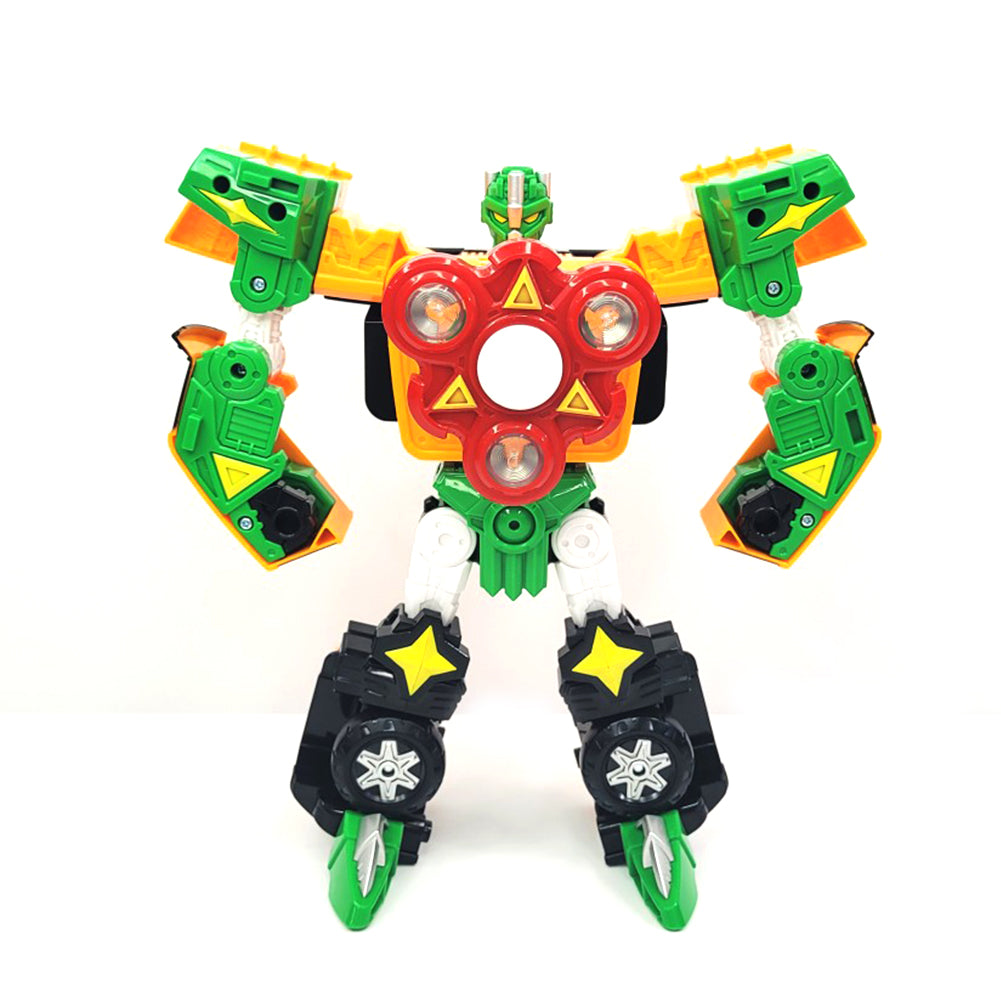 With Molly Hello Carbot spinable robot LED spinner robot transforms into a truck 10x11x6inch