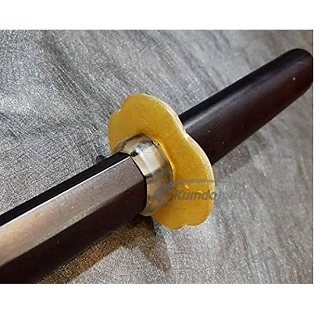 Kendo Wooden Sword Bokken Golden & Black Sword Guard Tsuba Samurai 2P