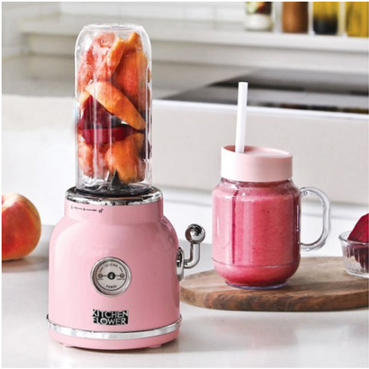 Retro Mini Blender Tritan BPA Free Jar Simply blend in the Tritan tumbler 220v Pink