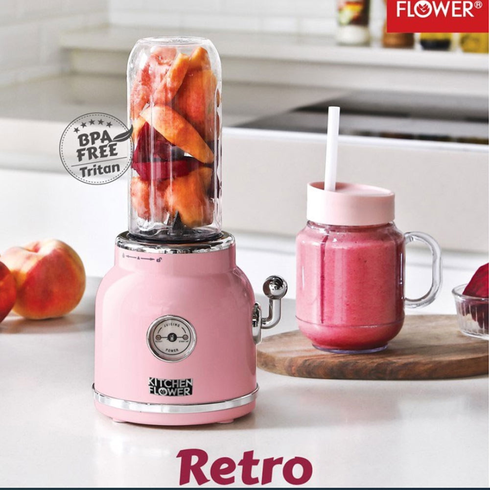 Retro Mini Blender Tritan BPA Free Jar Simply blend in the Tritan tumbler 220v Pink