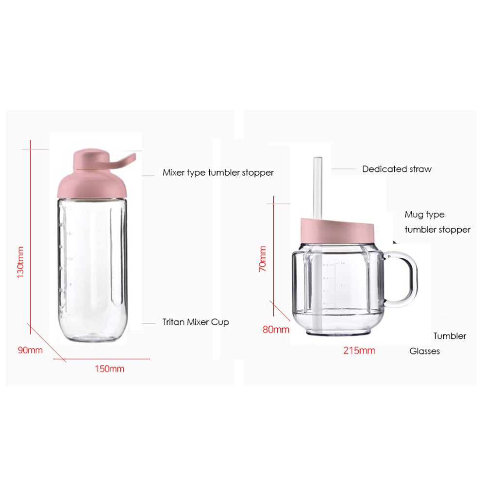 Retro Mini Blender Tritan BPA Free Jar Simply blend in the Tritan tumbler 220v Pink