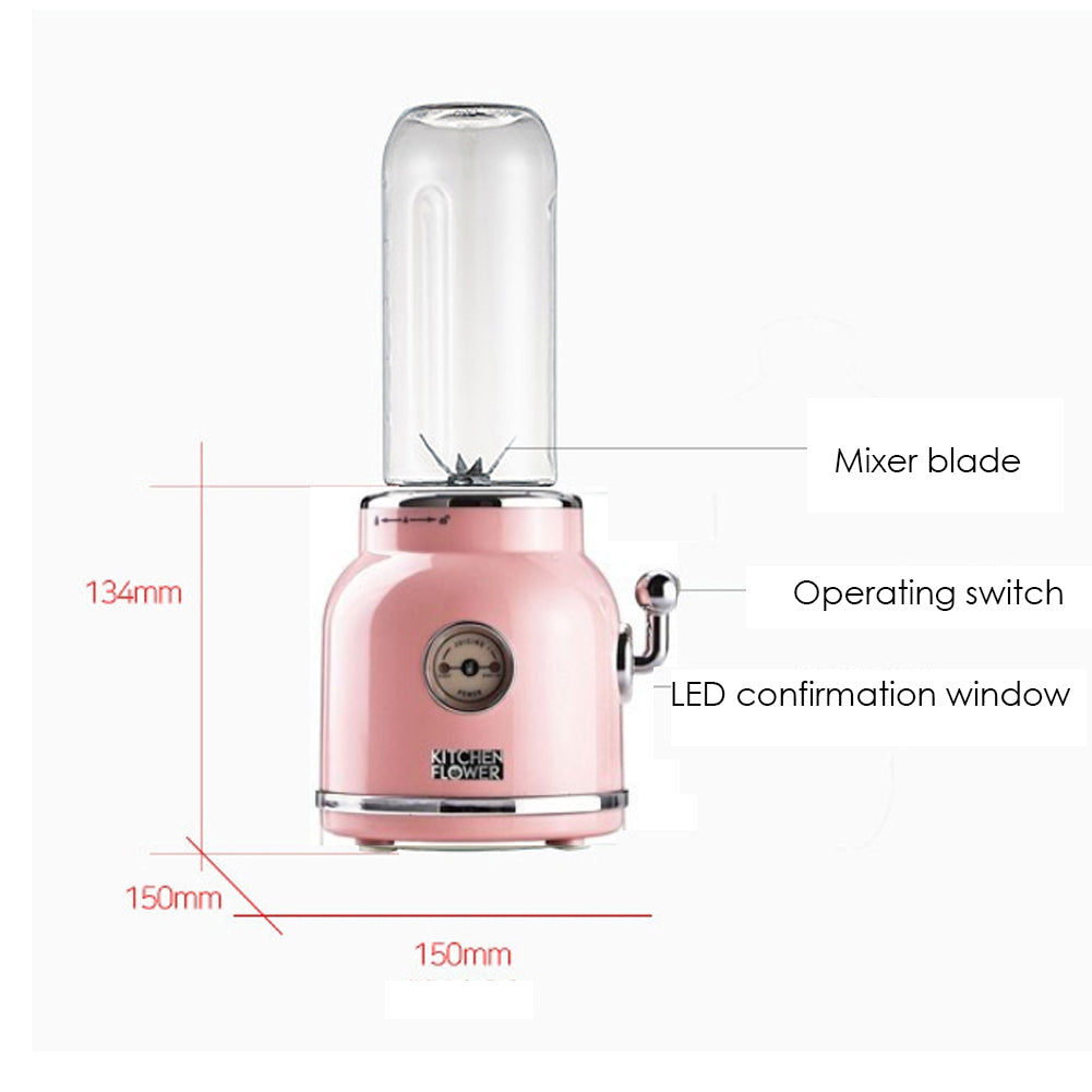 Retro Mini Blender Tritan BPA Free Jar Simply blend in the Tritan tumbler 220v Pink