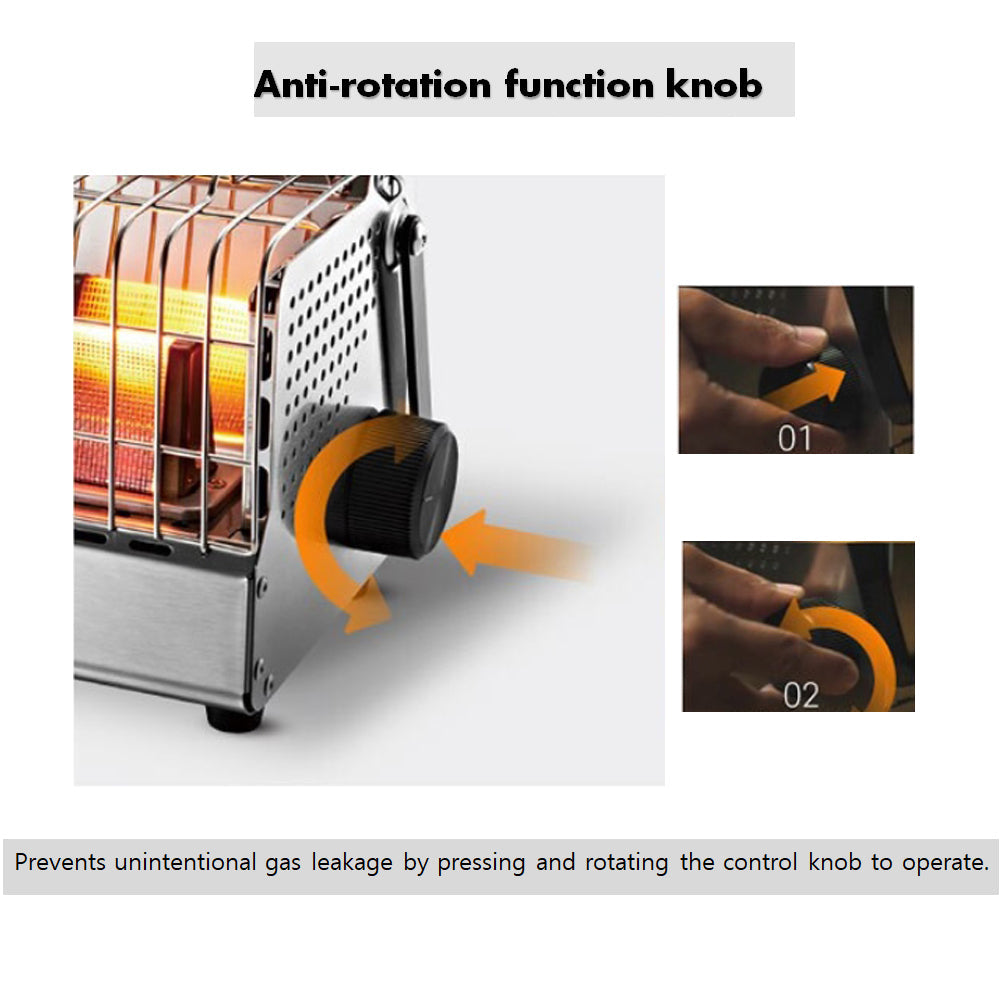 Kovea Portable heater cubic KGH-2010 with storage emotional camping  6.73x6.3x6.4 inch sliver