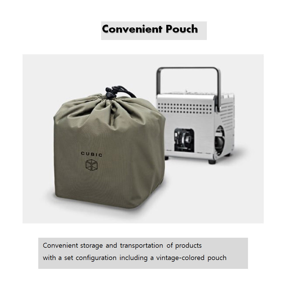 Kovea Portable heater cubic KGH-2010 with storage emotional camping  6.73x6.3x6.4 inch sliver