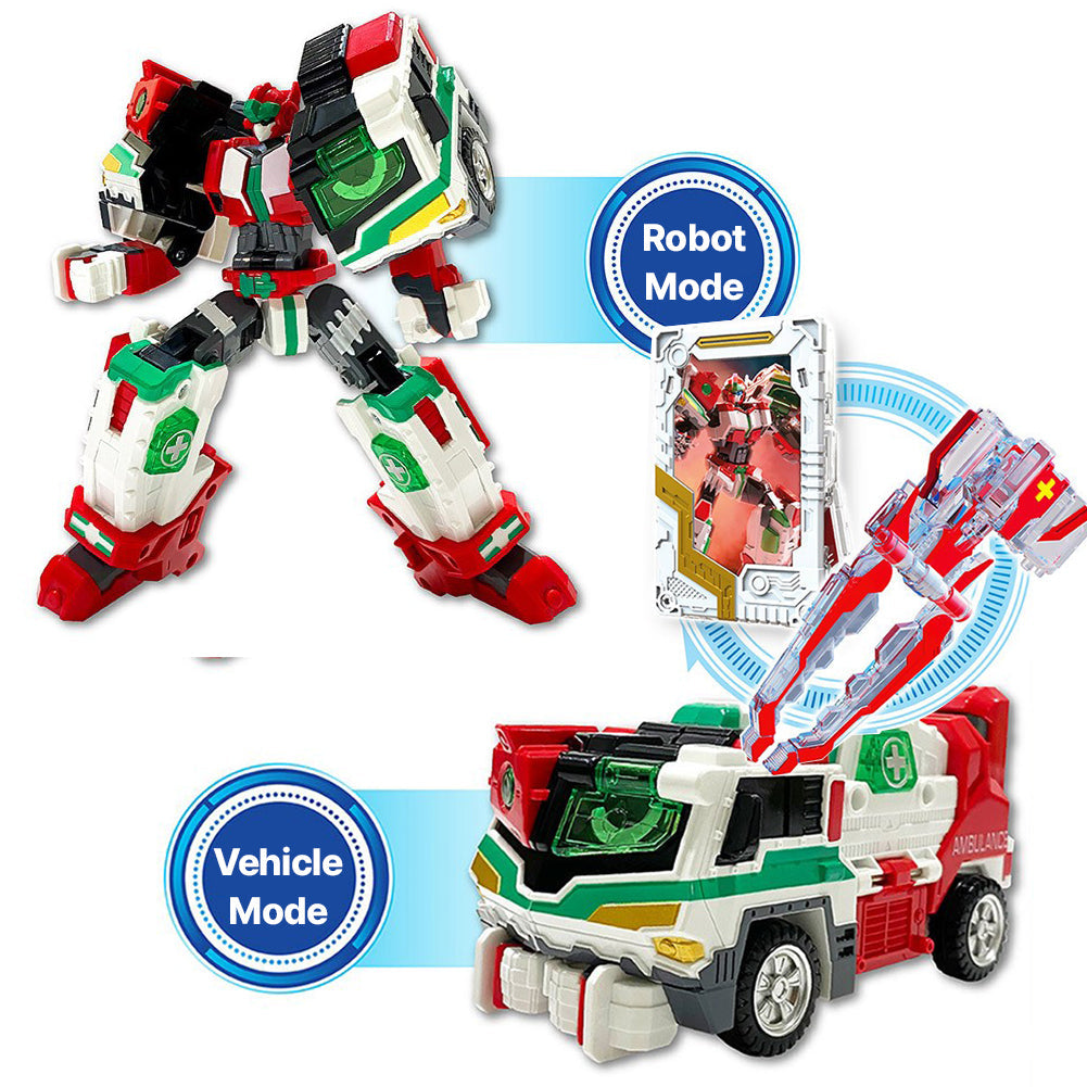Metal Cardbot Mega Embler Two Transformation Robot Vehicle Mode 7.6(W) x 3.4(D) x 8.3(H) inch
