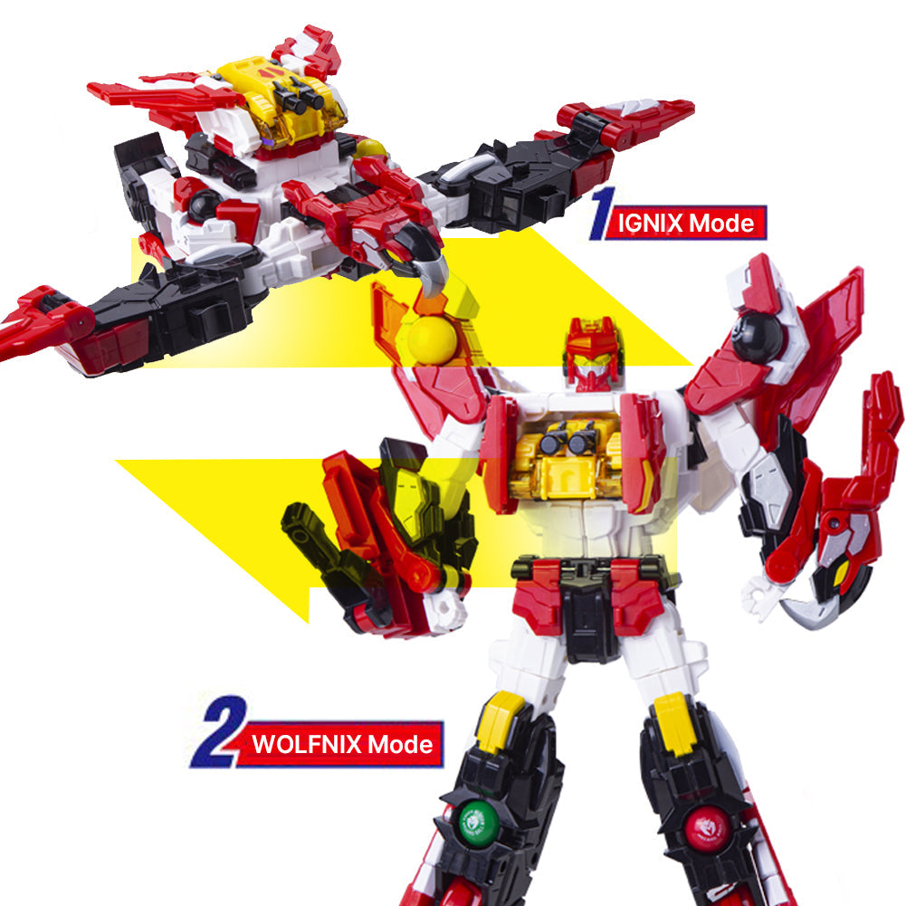 With Molly Mecadball WOLFNIX 2 modes (Robot eagle) with 5 MECARD BALLs 12.5(W)x14(H)x5(D)inch