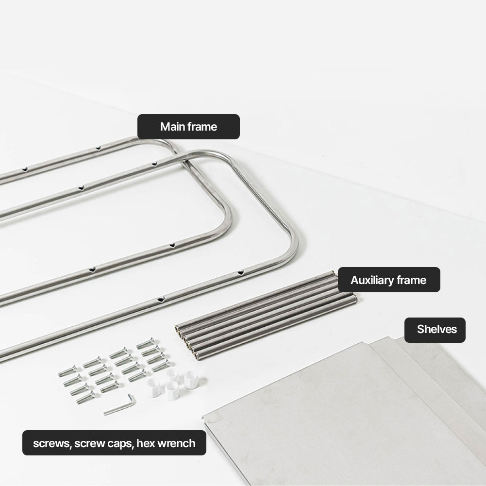 With Molly utilization of narrow space Iron side table stainless steel square mini shelf 3 tiers 12.2x11x25inch