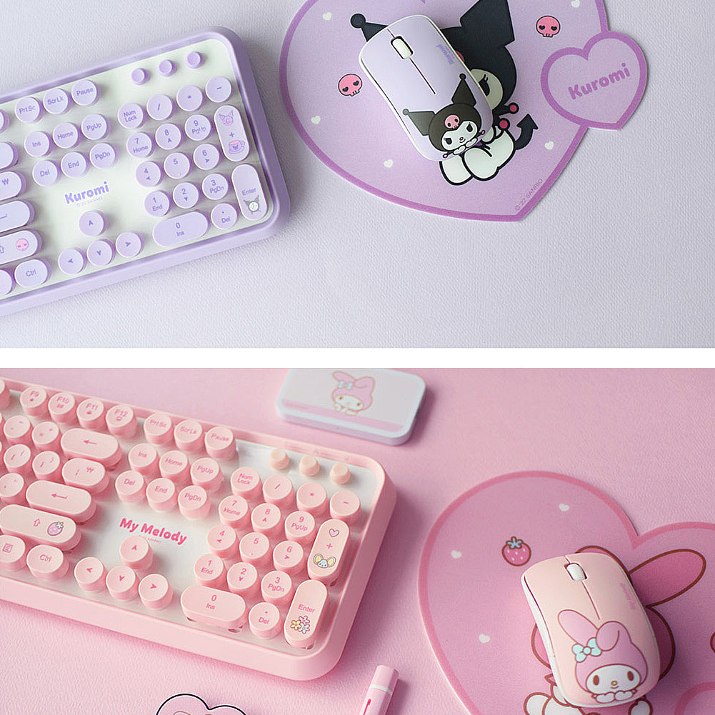 Digital Ventus My Melody Retro Keyboard + Mouse Set, Keyboard Korean/English (Pink)