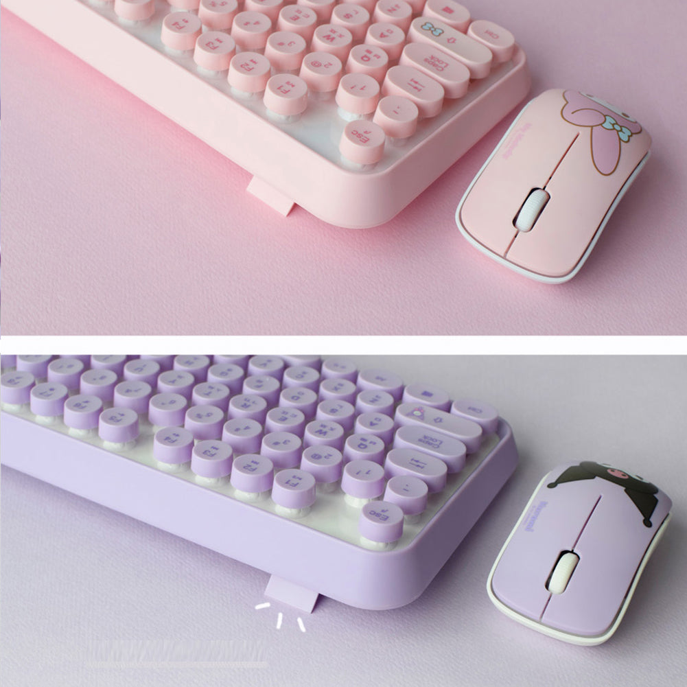 Digital Ventus My Melody Retro Keyboard + Mouse Set, Keyboard Korean/English (Pink)