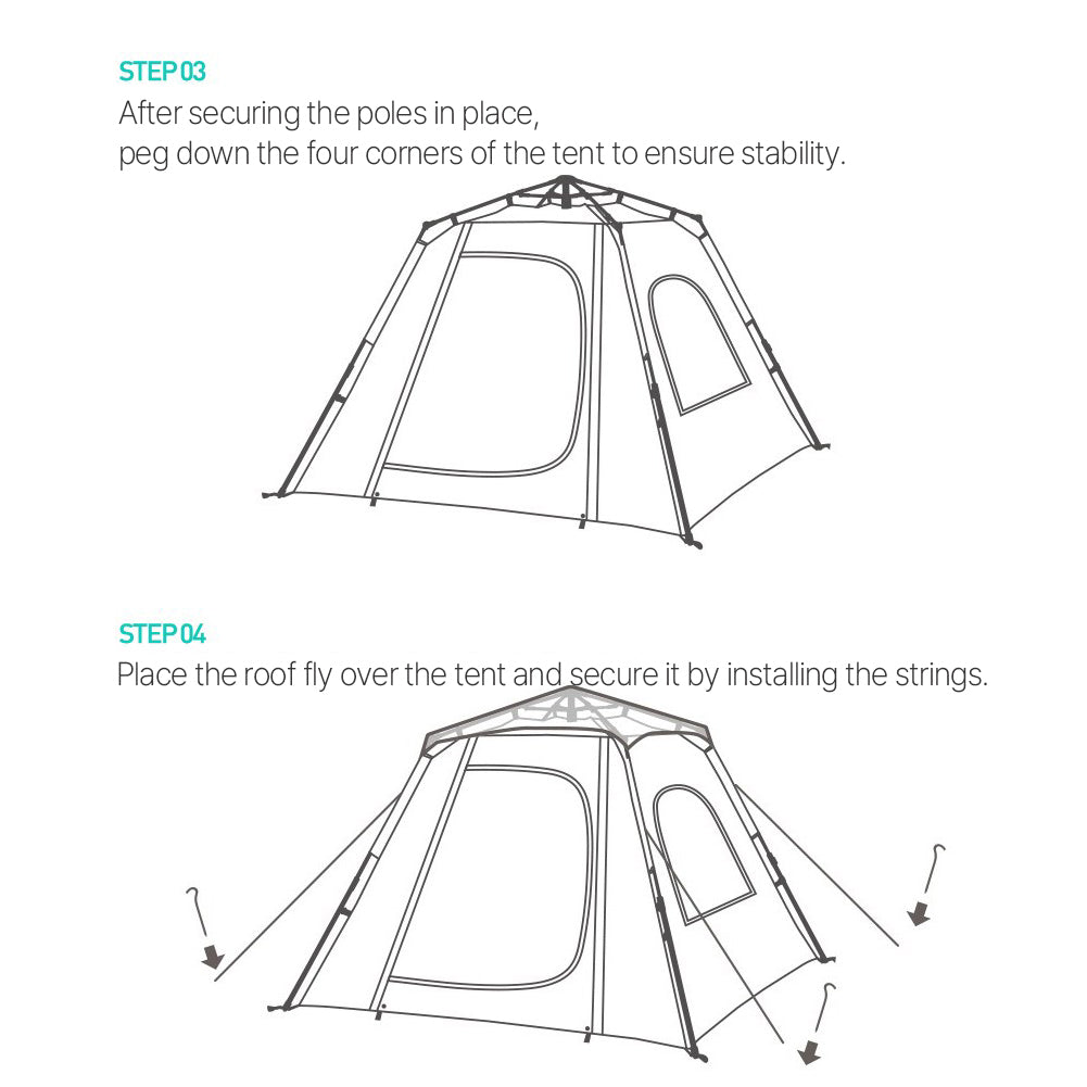 With Molly Ango Hexagon One Touch Tent with Instant Setup in 5 Seconds for 3 People cream 82.6x82.6x63in