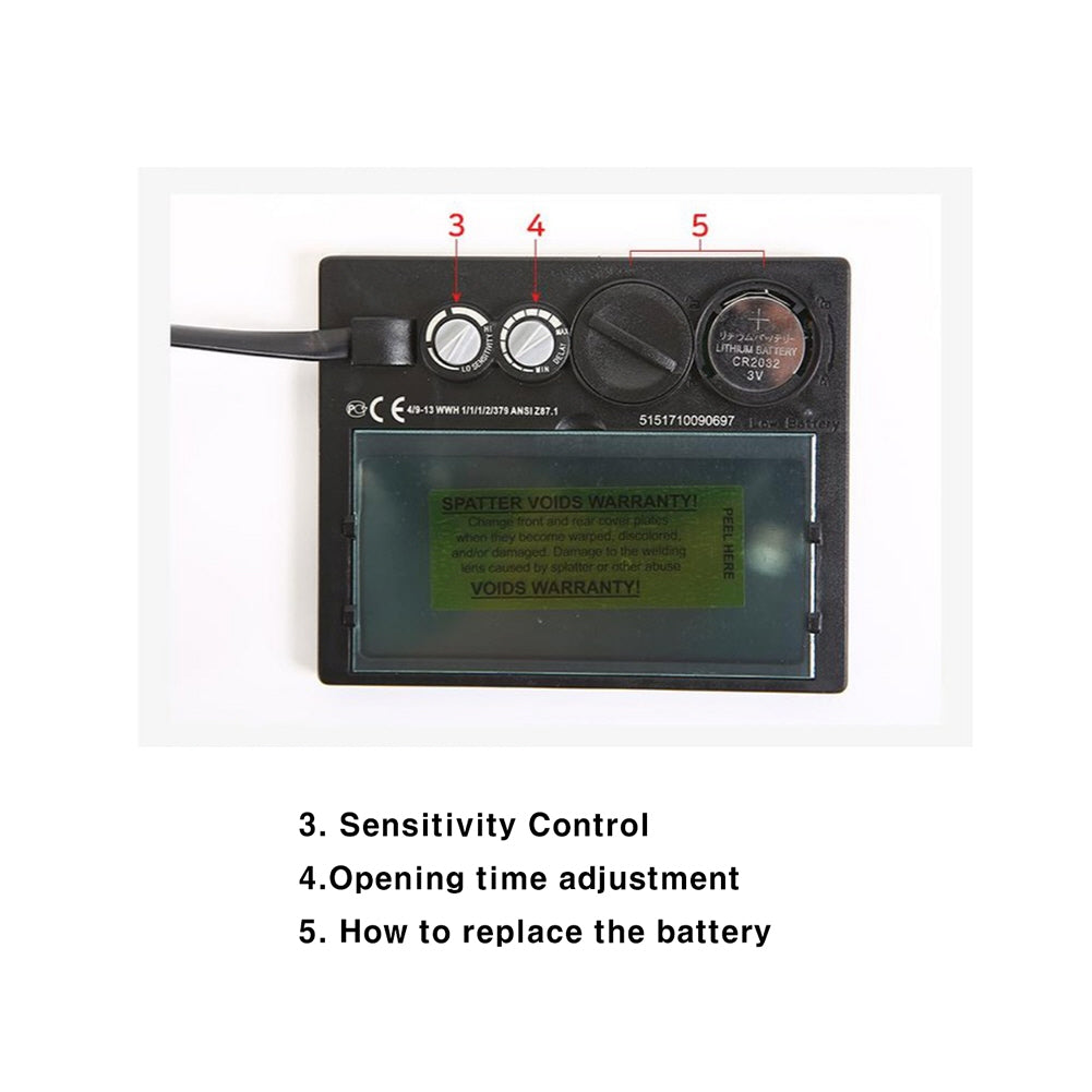 afety Car Welding Helmet Surface Panorama (Silver) Automatic Light Blocking Safety Certification Electronic Helmet External Grinder Mode Switchable