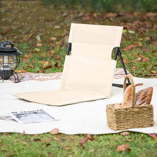 With Molly Portable Camping Lightweight Foldable Concert Low Back Chair IVORY 15.5(W)x15(D)x16.3(H)inch, 1.1lbs