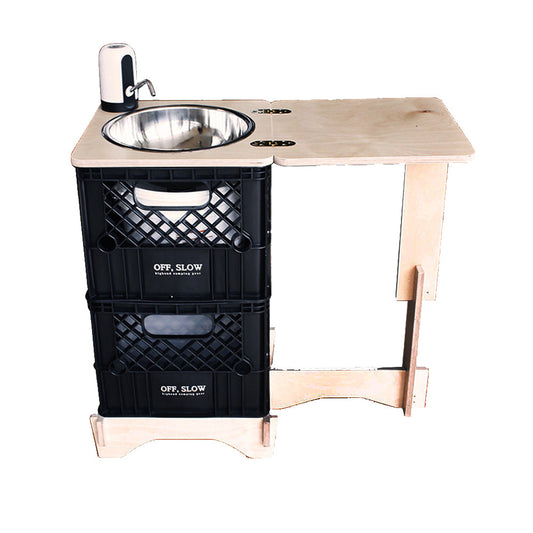 With Molly OFS-OP13 Portable camping sink Camp With car outdoor storage BLACK 26.7x13.3x24.8inch