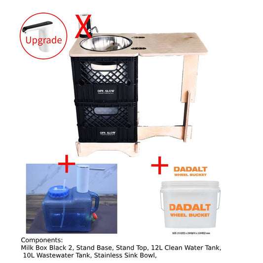 With Molly OFS-OP13 Portable camping sink Camp With car outdoor storage BLACK 26.7x13.3x24.8inch