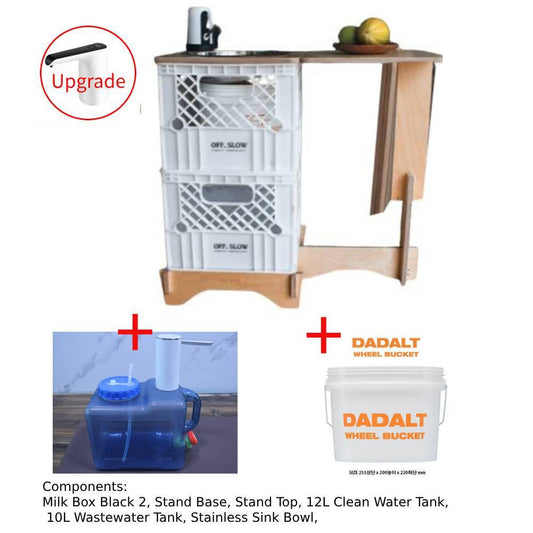 With Molly OFS-OP13 Portable camping sink Camp With car outdoor storage WHITE 26.7x13.3x24.8inch