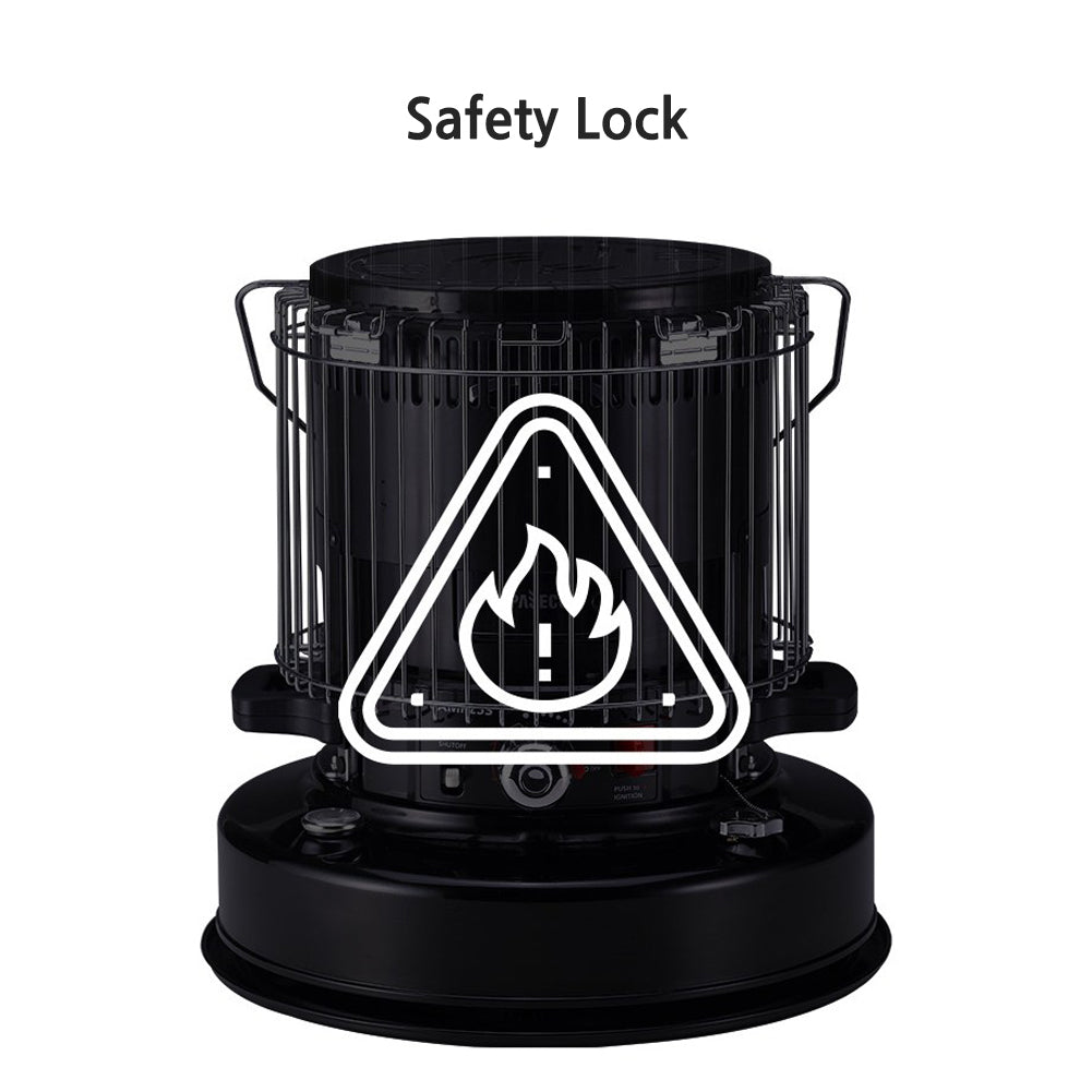 With Molly Paceco CAMP-28 Kerosene Oil Heater Glass Burner Winter Outdoor Camping + +Stove Bag Set ivory 7 liters