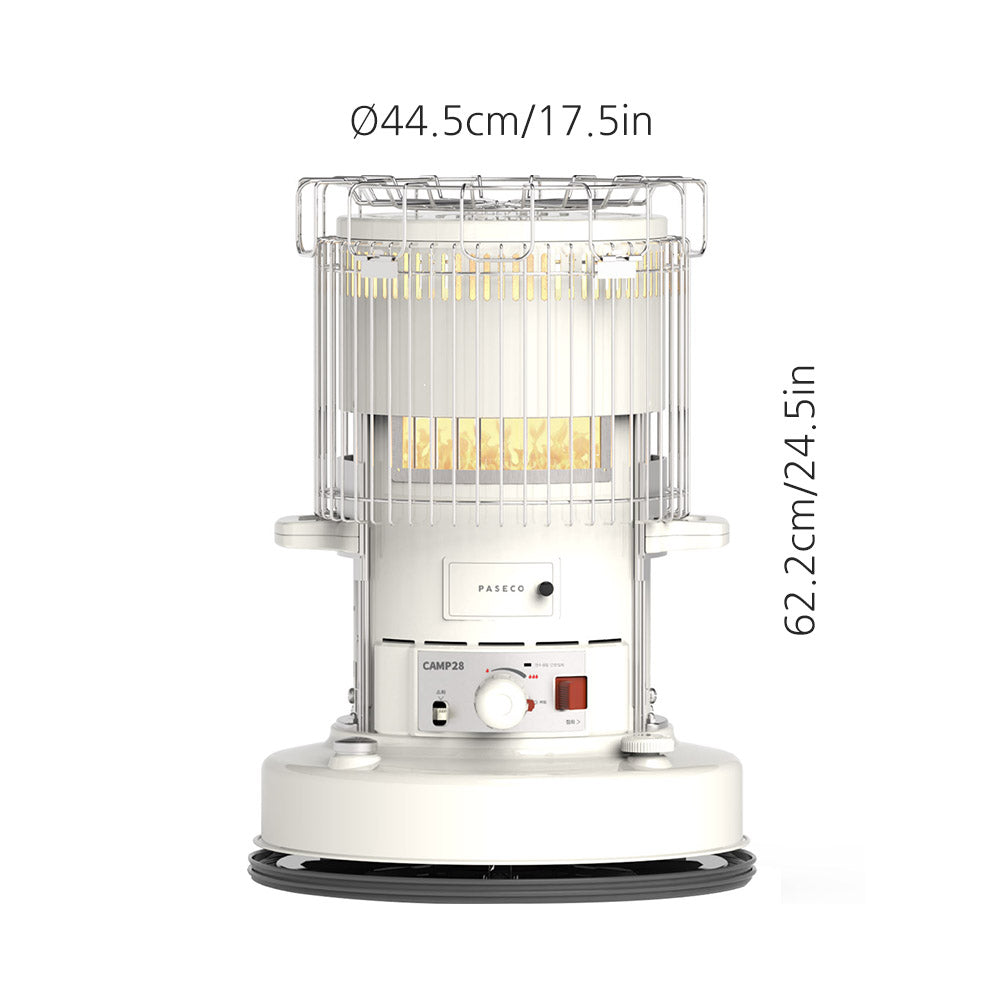 With Molly Paceco CAMP-28 Kerosene Oil Heater Glass Burner Winter Outdoor Camping + +Stove Bag Set ivory 7 liters