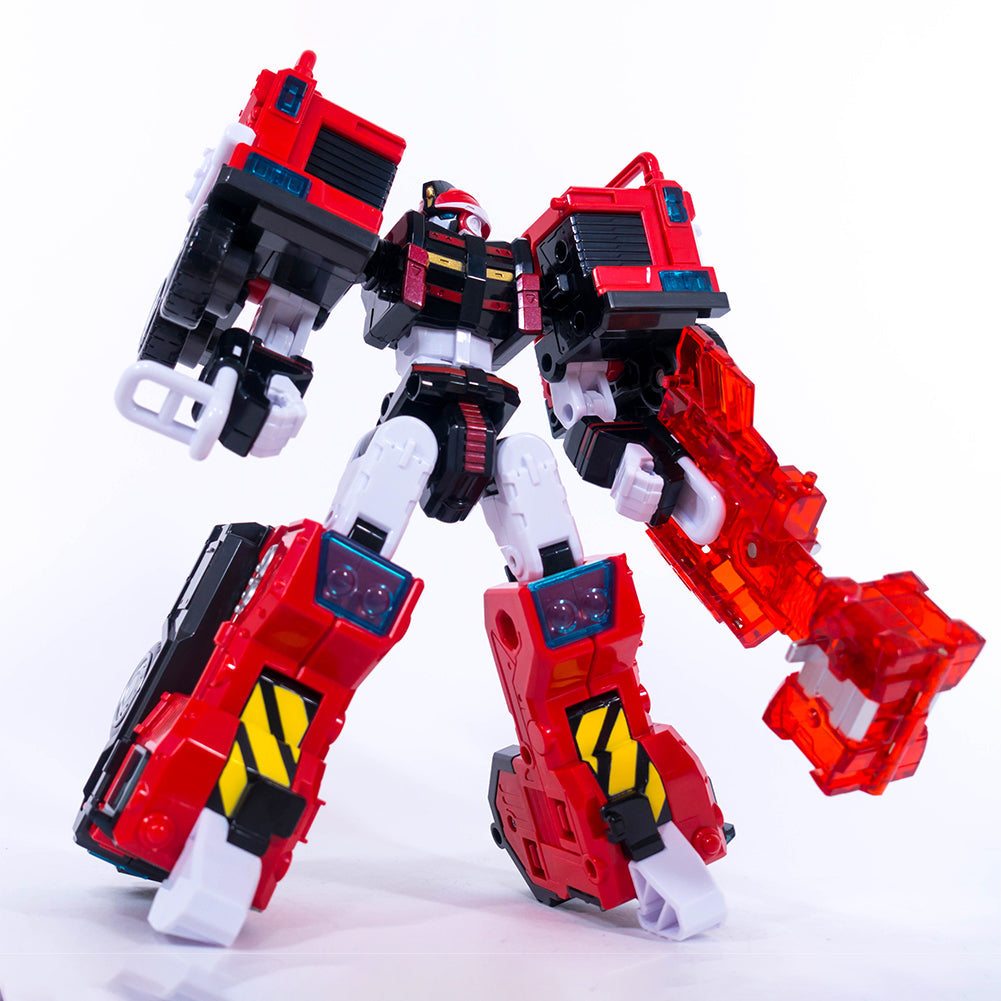 Metal Card Bot Phoenix Fire Two Transformation Robot Vehicle Mode 7.8(W) x 4(D) x 8.3(H) inch