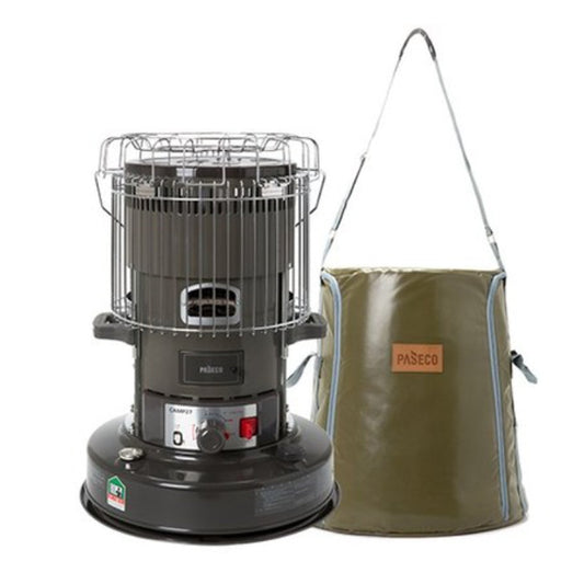 Paseco Kerosene Oil Heater Glass Burner CAMP-25S Winter Outdoor Camping Stove Bag Set Dark gray17.5x24.2inch