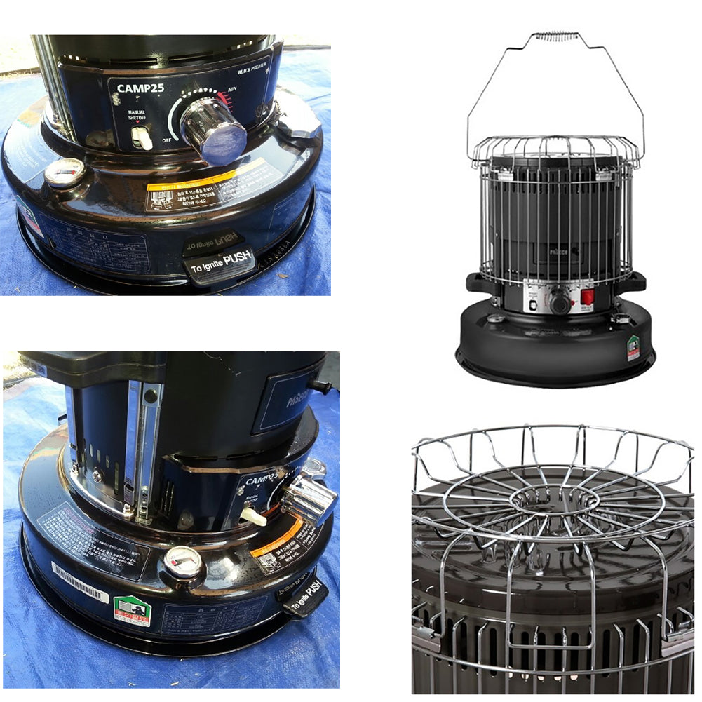 Paseco Kerosene Oil Heater Glass Burner CAMP-25S Winter Outdoor Camping Stove Bag Set Dark gray17.5x24.2inch