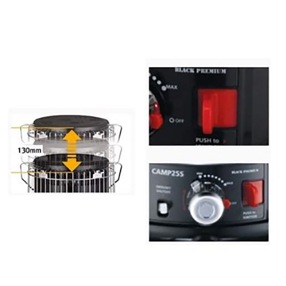 Paseco Kerosene Oil Heater Glass Burner CAMP-25S Winter Outdoor Camping Stove Bag Set Dark gray17.5x24.2inch