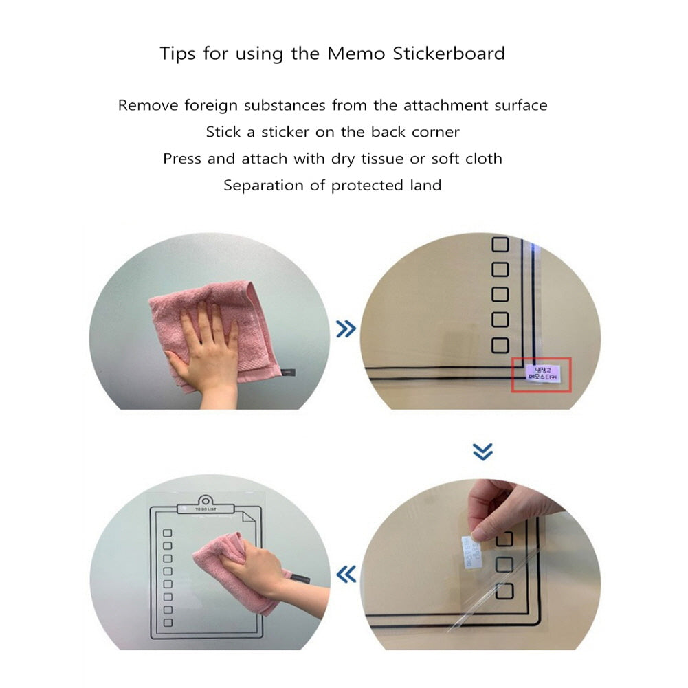 Attaches anywhere Detachable attachment schedule Planner Detachable Refrigerator Memo Sheet Memo Sticker_2P+board marker 2P set
