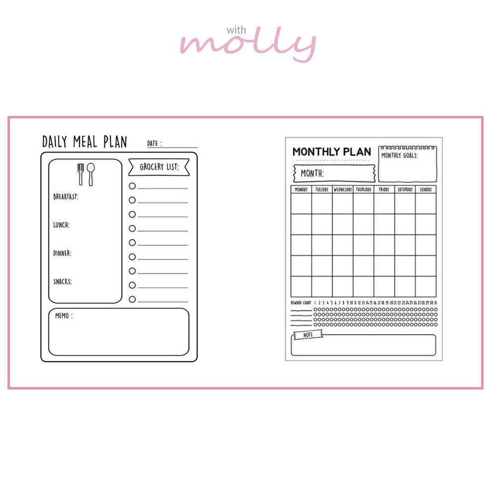 Attaches anywhere Detachable attachment schedule Planner Detachable Refrigerator Memo Sheet Memo Sticker_2P+board marker 2P set