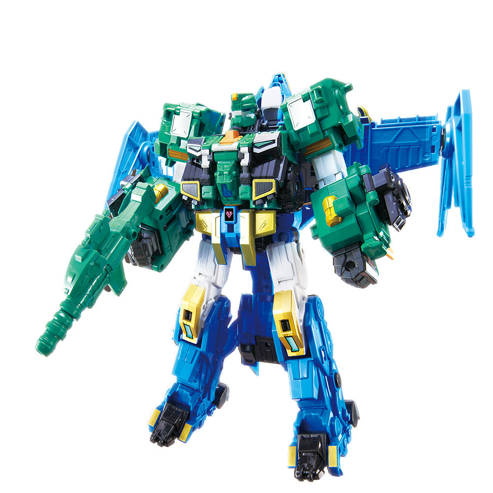 With Molly Dinoster Deluxe Robot Stego Blast Wing 3 transformations vehicle mode, dinosaur mode, and robot mode 15.2(W)x16.6(H)x5.5(D)inch