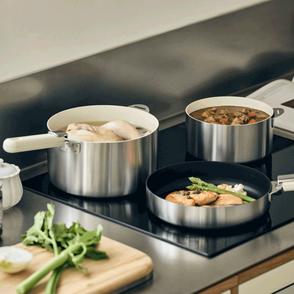 Modori stainless steel Cookware Set of 7P with magic handle