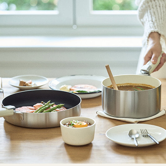 Modori stainless steel Cookware Set of 3P with magic handle