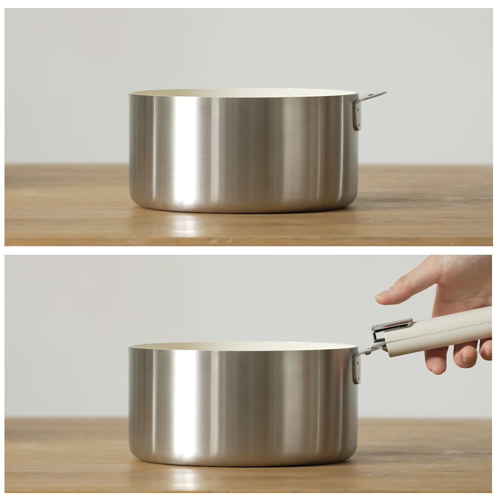 Modori stainless steel Cookware Set of 7P with magic handle