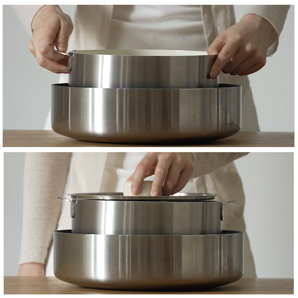 Modori stainless steel Cookware Set of 7P with magic handle