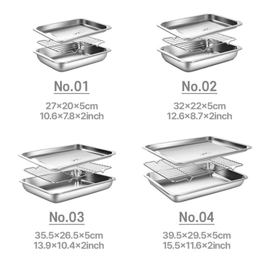 With Molly Benny stainless steel square tray container set 4P multipurpose Tray RACK VAT