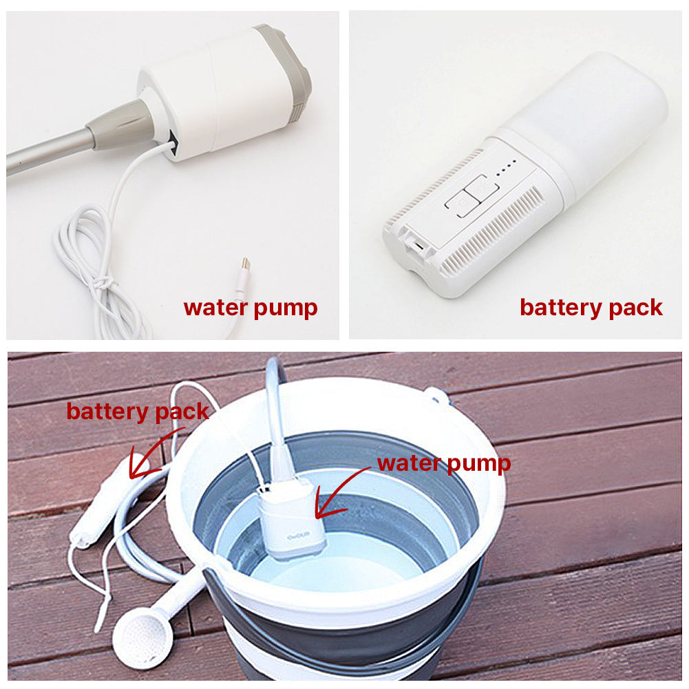 With Molly Onhour portable wireless camping shower, white, convenient to use white 10(W)x4(H)x7.6(D) inches