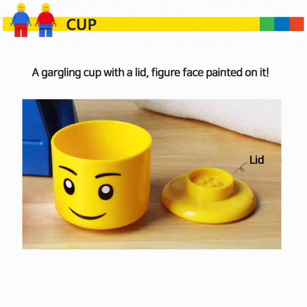 Oxford LEGO Figure toothbrush SET 3 BRUSHES 1 HOLDER 1 CAP 1 CUP BPA Free