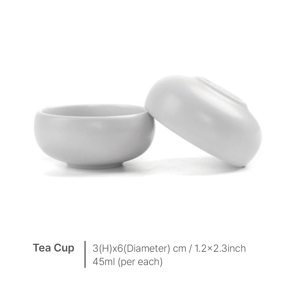 With Molly Portable Camping Tea Set  kettle 1p, tea cup 2p wooden tray storage bag  8.3(W)x5.7(D)x3.8(H)in