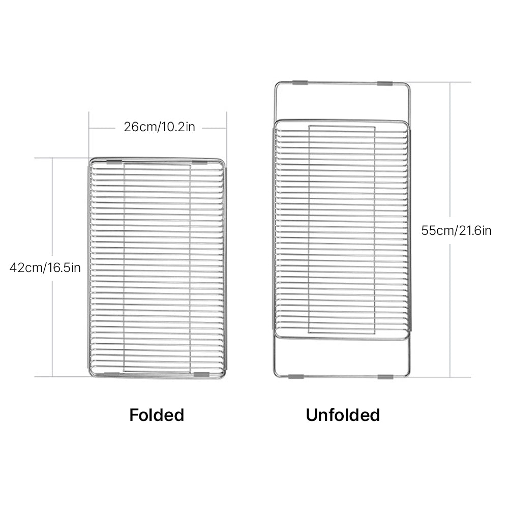 With Molly Stainless Steel Efficient use of sink space Dish Drying Rack in Sink Adjustable sink plate Unfolded - 10.2x21.6in