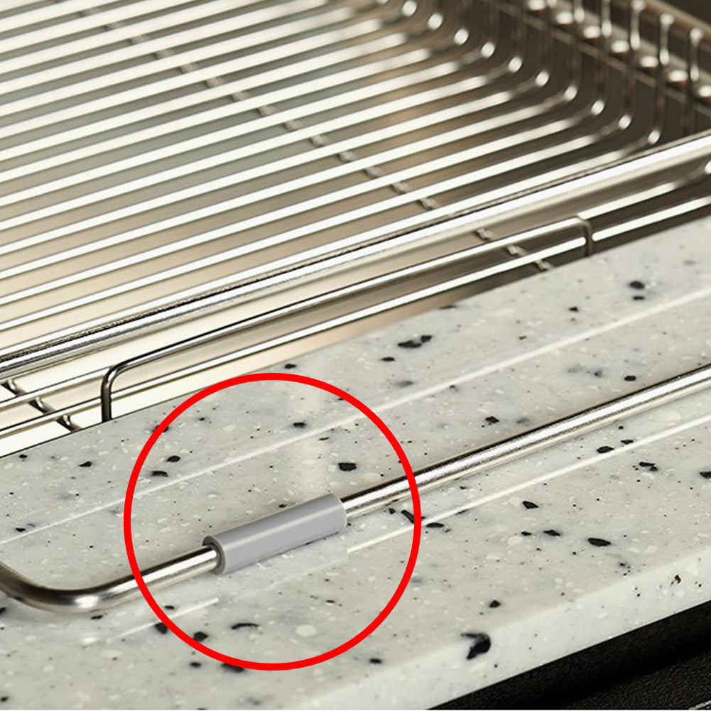 With Molly Stainless Steel Efficient use of sink space Dish Drying Rack in Sink Adjustable sink plate Unfolded - 10.2x21.6in