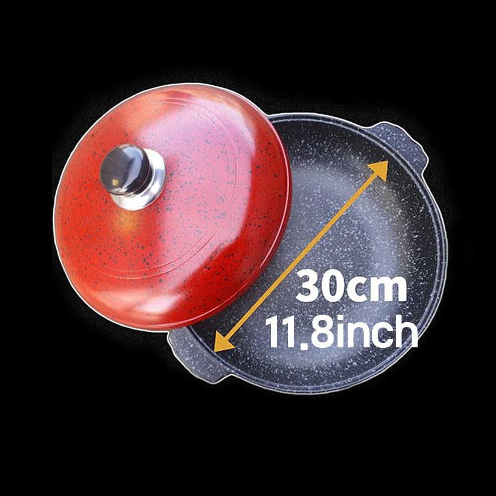 With Molly Yosul Direct Fire Grill Pan for Grilling steakm, Hot Pot cooking,Pan cooking Roasted Sweet Postatoes Red 11.8"