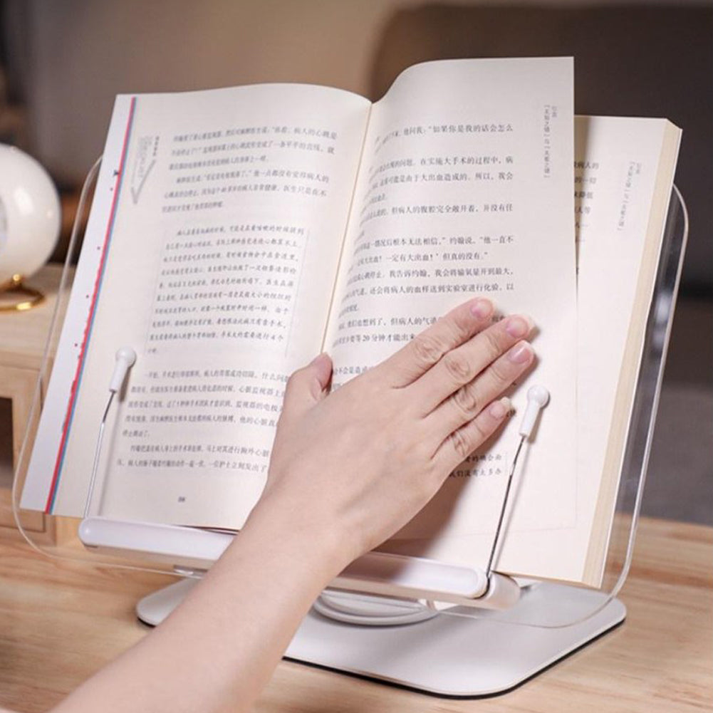 With Molly Transparent reading table height and angle adjustabl bookstand 13.4(W)x9.3(D)inch