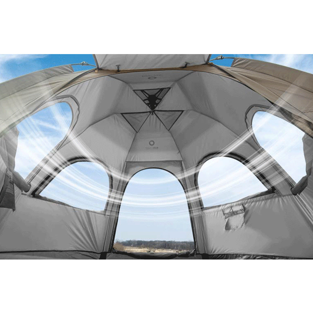 With Molly Roti Camp Hexagon One Touch Tent with Instant Setup in 5 Seconds for 4-5 People tan 106(W)x87(D)x65(H)inch