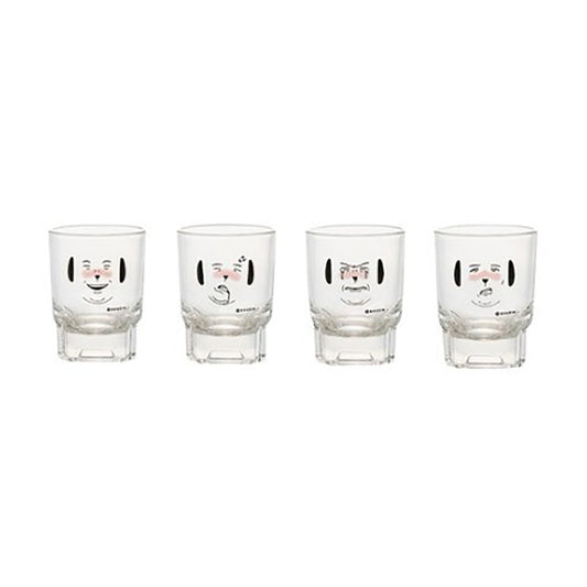 Funny Drunken facial expression change emoticon soju glass set 4P