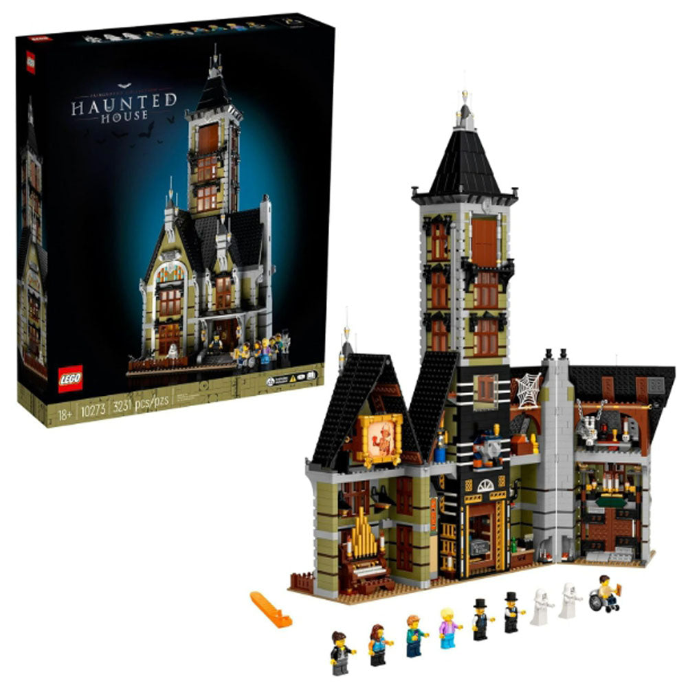[Genuine Lego] LEGO Icons Haunted House Building Set, Creative Craft for Adults and Family, Haunted House DIY Project to Build Together, Includes 10 Minifigures, 10273