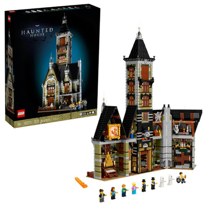 [Genuine Lego] LEGO Icons Haunted House Building Set, Creative Craft for Adults and Family, Haunted House DIY Project to Build Together, Includes 10 Minifigures, 10273