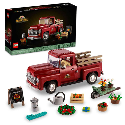 [Genuine Lego] LEGO Icons Pickup Truck 10290 Building Set for Adults, Vintage 1950s Model with Seasonal Display Accessories, Creative Activity, Collector's Gift Idea (1677 Pieces)