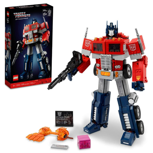 [Genuine Lego] LEGO Icons Optimus Prime 10302 Transformers Figure Set, Collectible Transforming 2-in-1 Robot and Truck Model Building Kit for Adults, Perfect for Display or Play