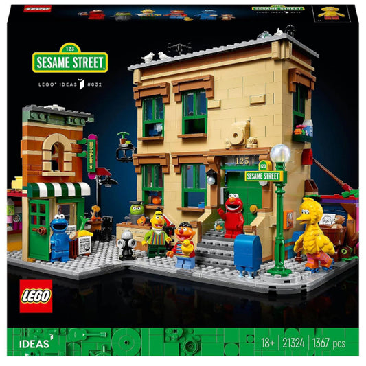 [Genuine Lego] LEGO Ideas 123 Sesame Street 21324 Building Kit; Awesome Build-and-Display Model for Adults Featuring Elmo, Cookie Monster, Oscar The Grouch, Bert, Ernie and Big Bird, New 2021 (1,367 Pieces)